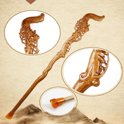 عصای پیاده روی چوب لاستیکی T Handle , عصای پیاده روی چوبی هلو برای بزرگسالان