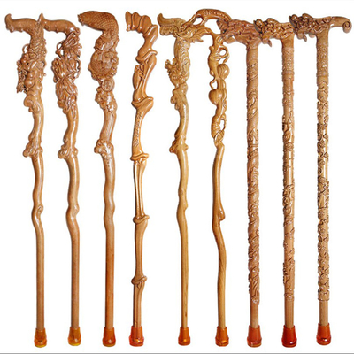 عصای پیاده روی چوب لاستیکی T Handle , عصای پیاده روی چوبی هلو برای بزرگسالان